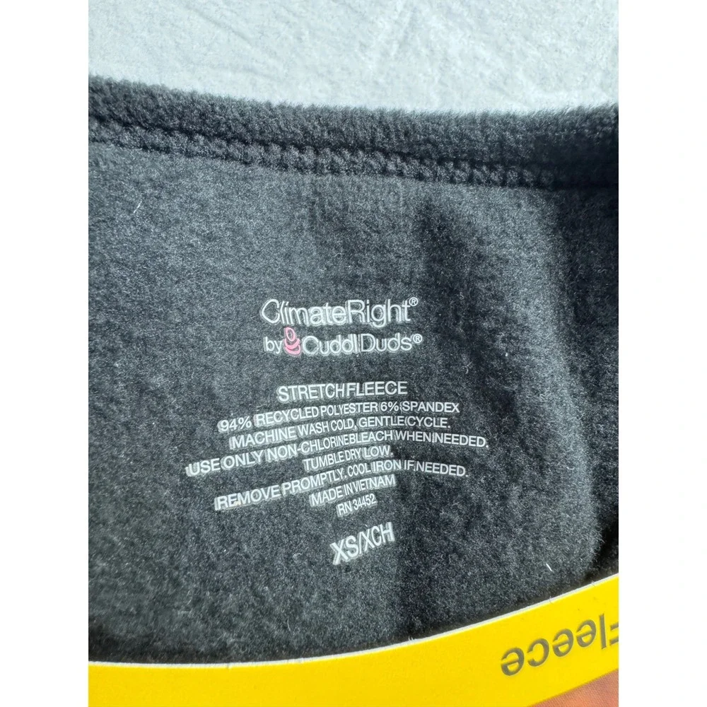 ClimateRight by Cuddl‎ Duds Womens Stretch Fleece Base Layer Set Black XS New